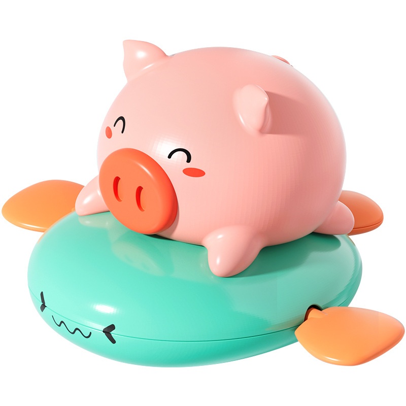 Boys And Girls Bathroom Bathing Cartoon Pig Riding Flying Fish Swimming Turtle Little Frog Children's Water Play Toys_voghion.com