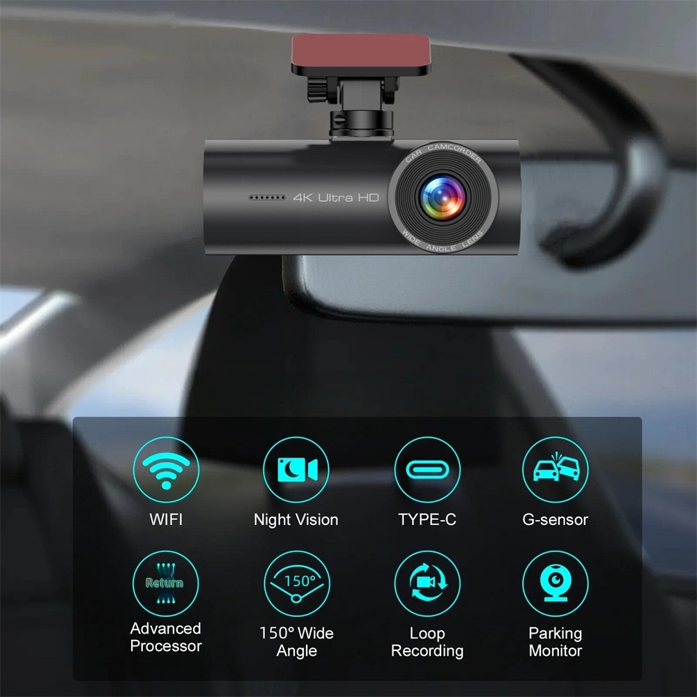 4k dashcam med front- og bagkamera wifi nattesyn gps_voghion.com