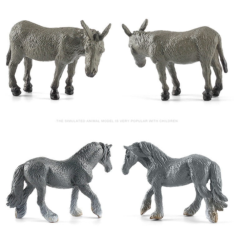 Simulazione transfrontaliera Mini fattoria con pollame, galline, anatre, oche, mucche, piccoli animali, modelli in miniatura, sandbox_voghion.com