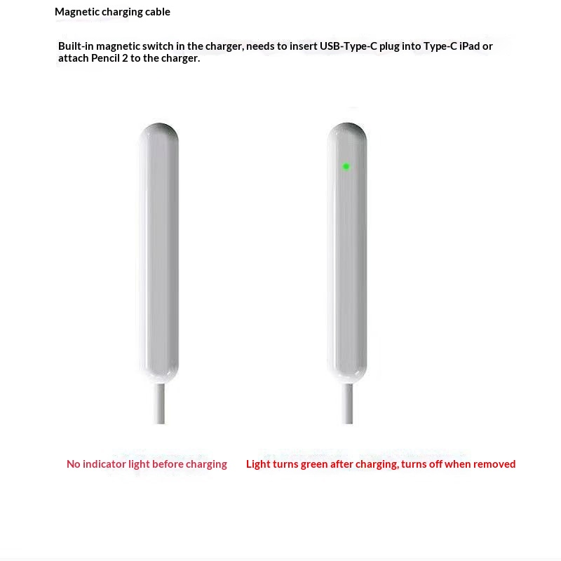 Stylet capacitif rechargeable compatible avec l'Apple Pencil 2e génération, stylet tactile à chargement magnétique sans fil_voghion.com