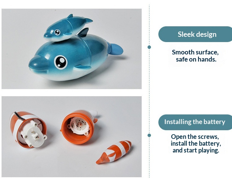 Badleksaker för barn simmande bläckfisk delfin sjölejon_voghion.com