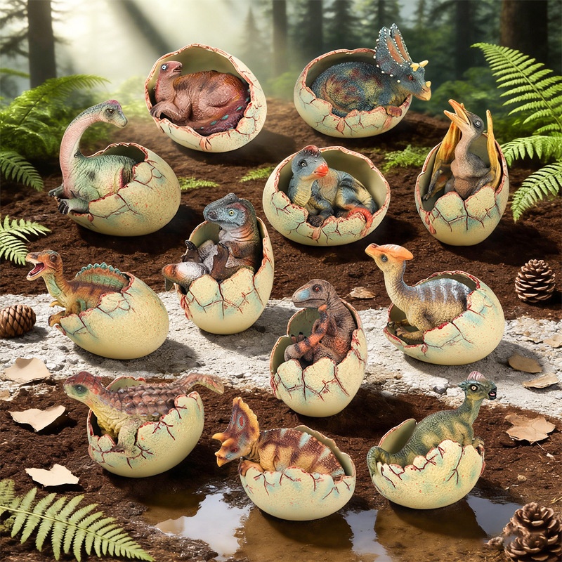 Dinosaur Egg Hatching Figure Realistic T-rex Spinosaurus Toy_voghion.com