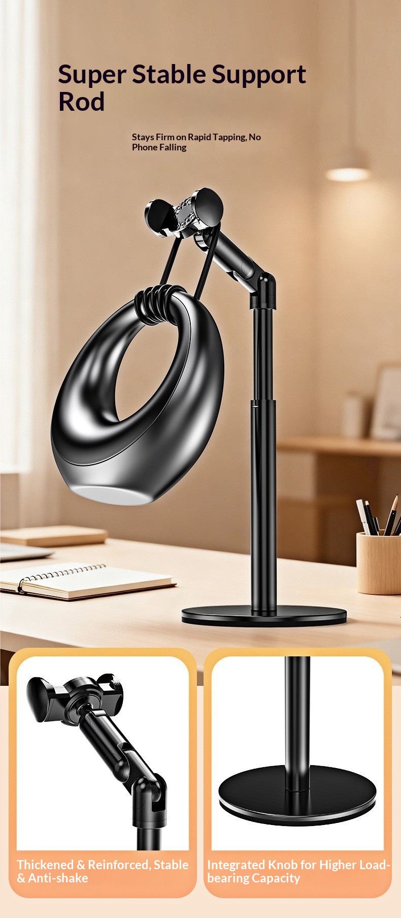 Overhead Video Stand For Phone And Tablet Rotating Adjustable_voghion.com