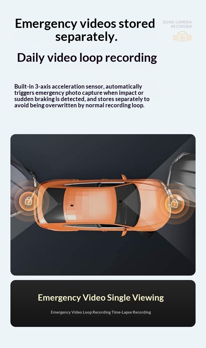 Dashcam 2k hd med inspelning fram och bak samt backkamera_voghion.com