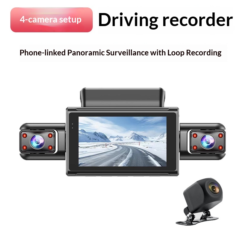 2025 Cross-Border 4K HD Dash Cam WiFi Mobile Phone Connection Starlight Night Vision Dual Car DVR Quad Recording_voghion.com