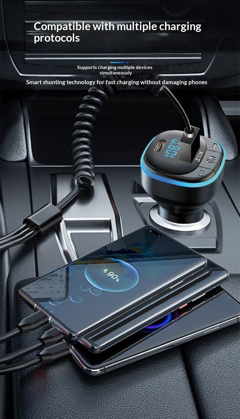 Gloednieuwe Bluetooth multifunctionele MP3-speler met FM-transmitter en autolader_voghion.com