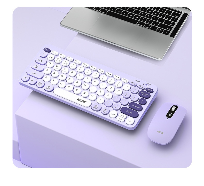 Teclado inalámbrico Bluetooth de modo dual, recargable y silencioso para iPad, teléfono móvil, tableta, ordenador Mac, compacto y bonito._voghion.com
