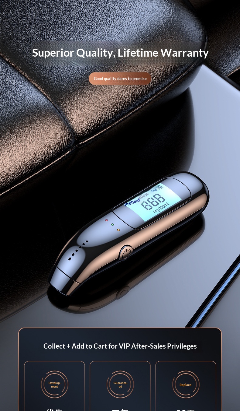 High-precision Driving, Air-blown Type, Self-testing Alcohol Tester With Digital Display Sensor For Drunk_voghion.com