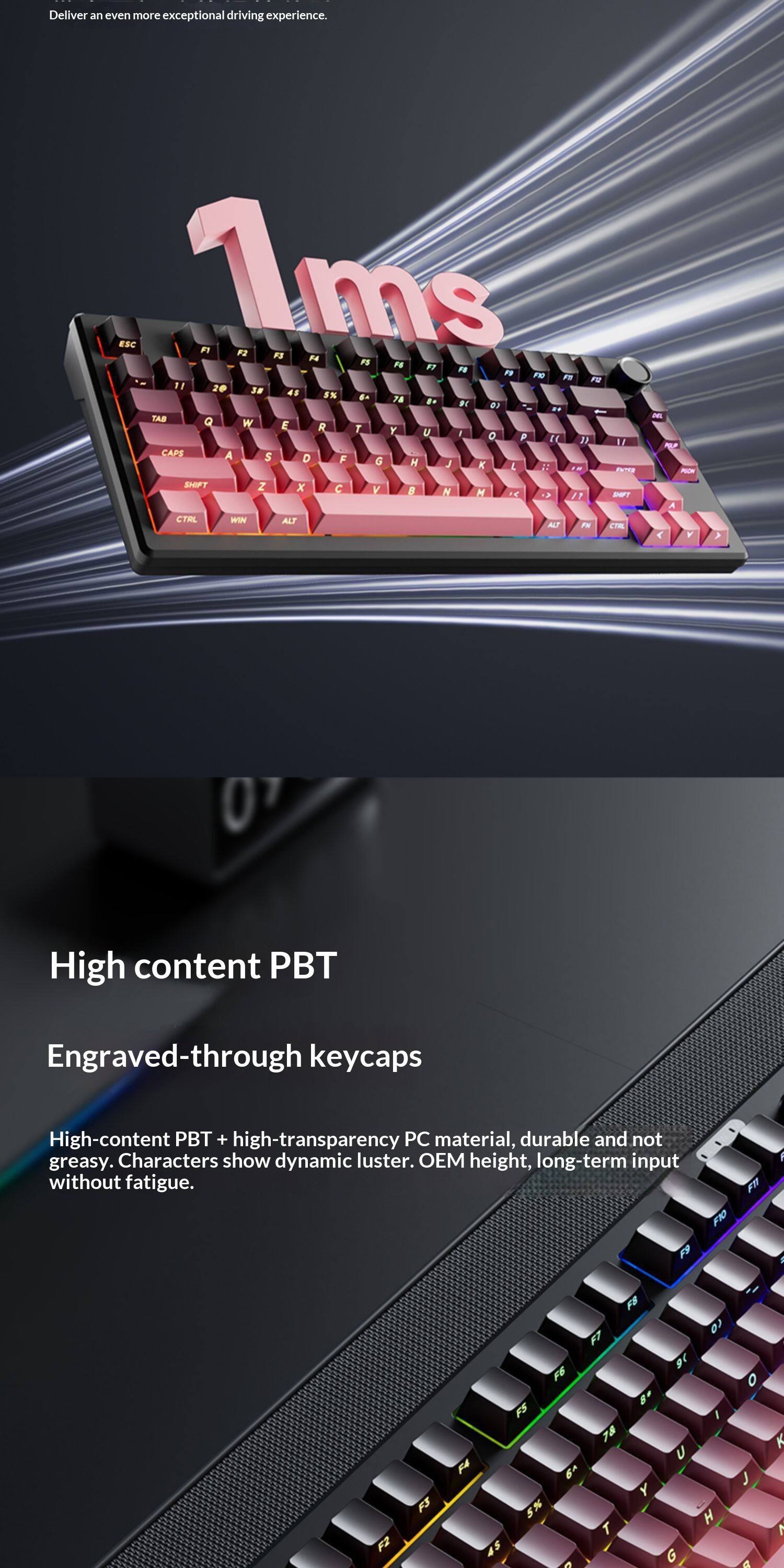 Z75PRO Klein bedraad toetsenbord met mechanisch gevoel, stil, extern, voor laptops, drie modi, speciaal ontworpen voor e-sports gaming_voghion.com