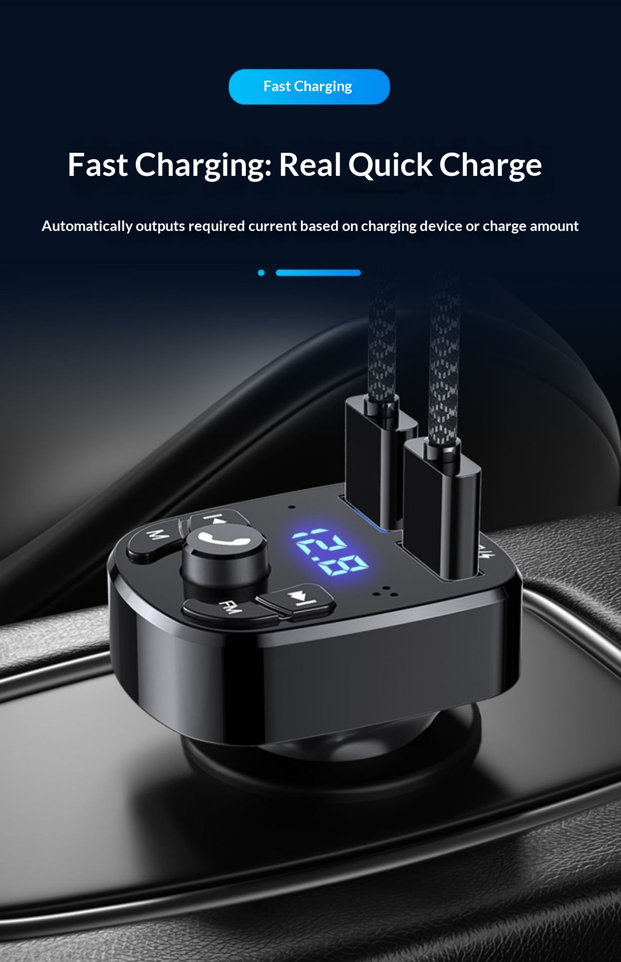 Bluetooth carkit mp3-speler met snellader voor in de auto_voghion.com