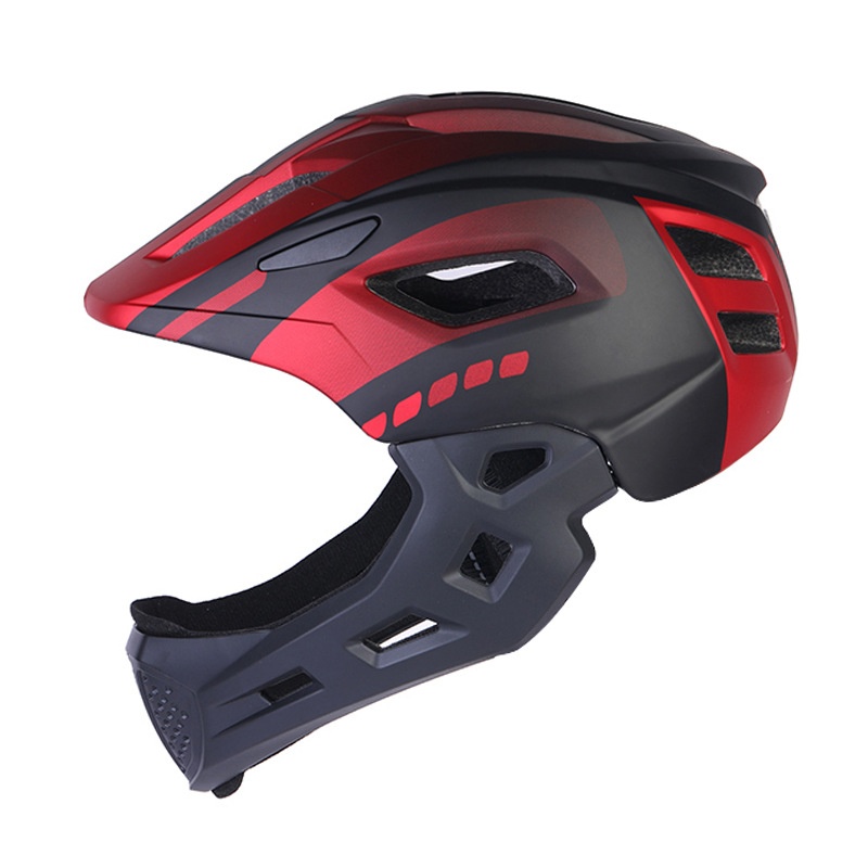 2022 New Model Bicycle With Tail Light Kids, M And Wom, Roller Skating, Detachable Chin, Full Face Helmet For_voghion.com