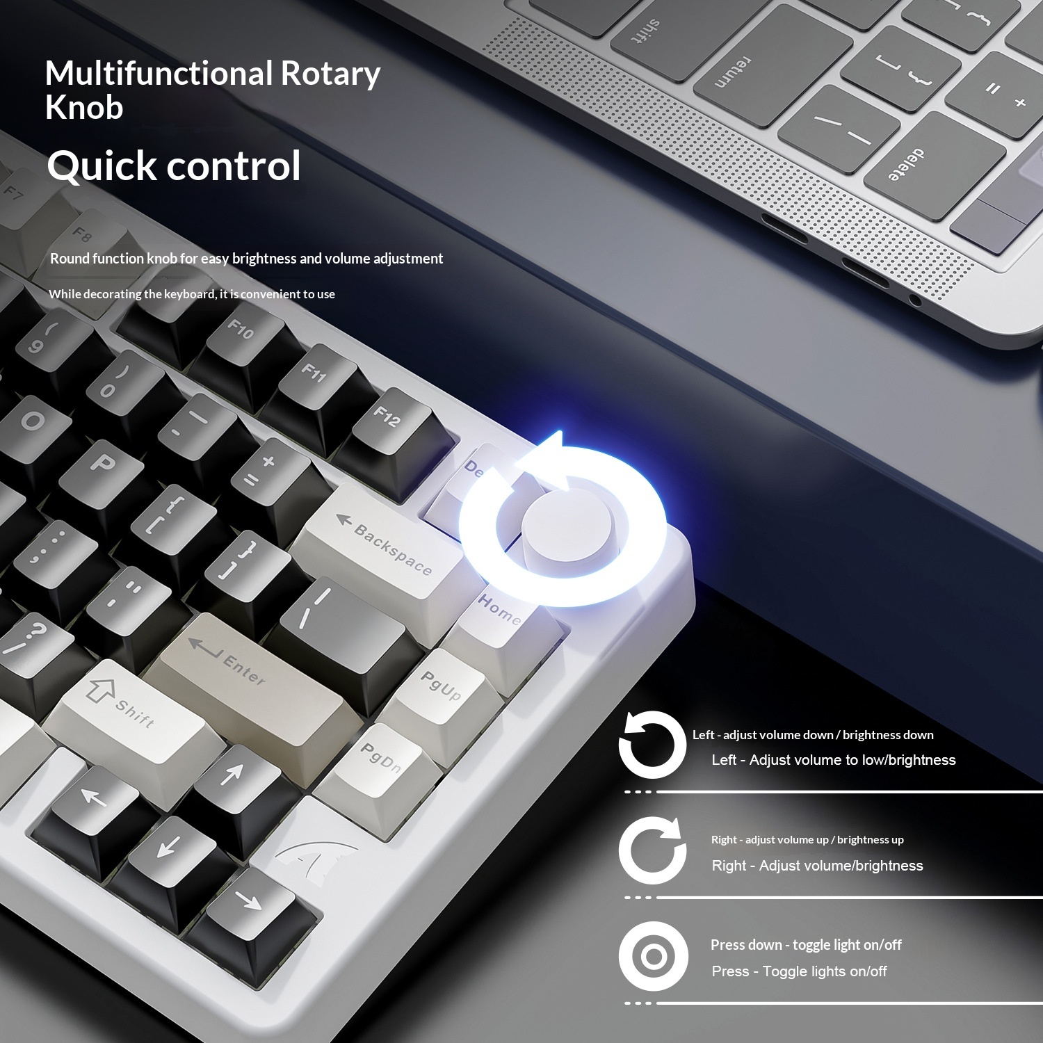 Teclado mecánico Attack Shark X86 con acabado de aluminio, RGB, inalámbrico, Bluetooth y estructura de junta de tres modos._voghion.com