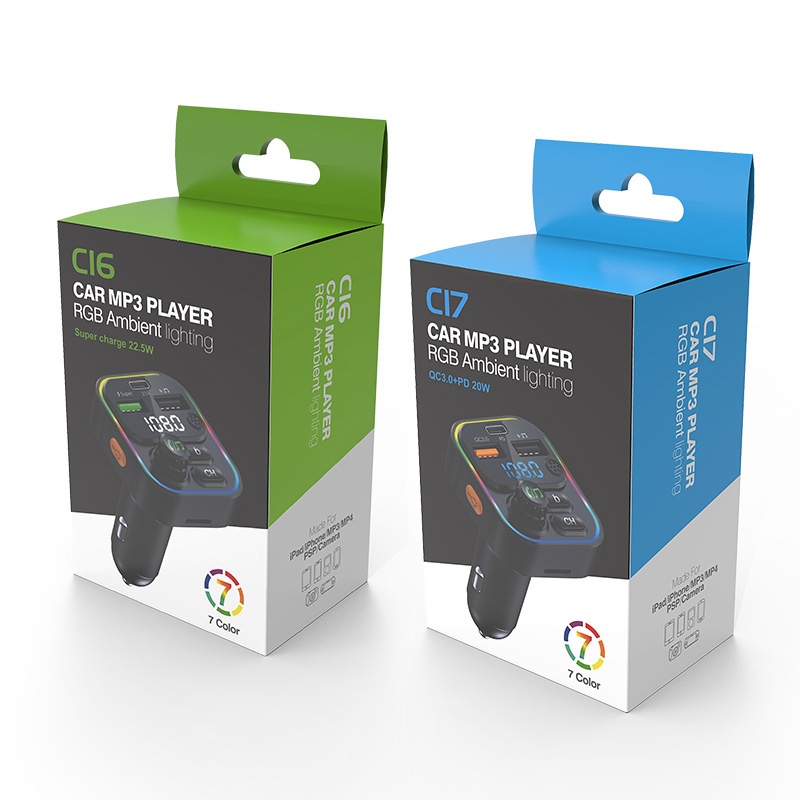 Cross-border New Bluetooth MP3 Super Fast Charging Multi-functional Car Player Charger FM Transmitter_voghion.com