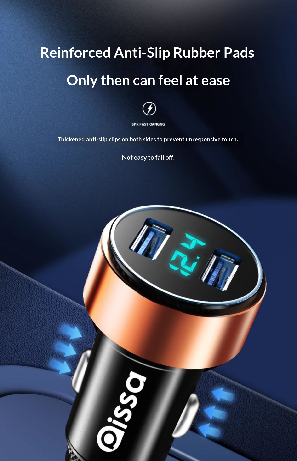 Mobile Phone Super Fast Charging Head Cigarette Lighter One-to-Two Conversion Plug Car Charger Flagship Store_voghion.com