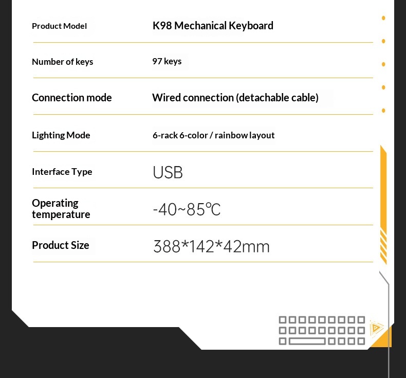 Wow K98 Mekanik Mavi Kırmızı Siyah Çay Anahtarlı Kablolu Klavye Tuş Hattı Ayrımı Bilgisayar Dizüstü Harici Ofis Oyun Klavyesi_voghion.com