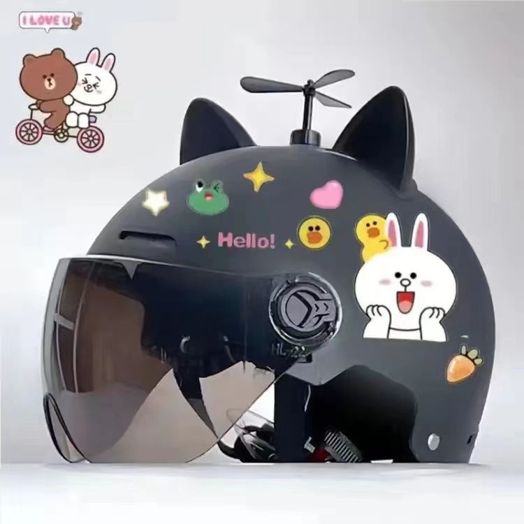 New National Standard 3C Certified Electric Vehicle Helmet Children, Motorcycle Summer Half Helmet, Suitable For All_voghion.com