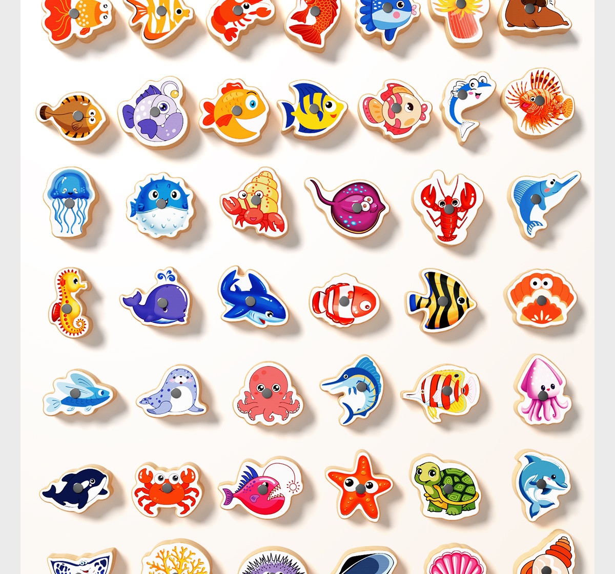 Gioco di pesca magnetico in legno per bambini giocattolo_voghion.com