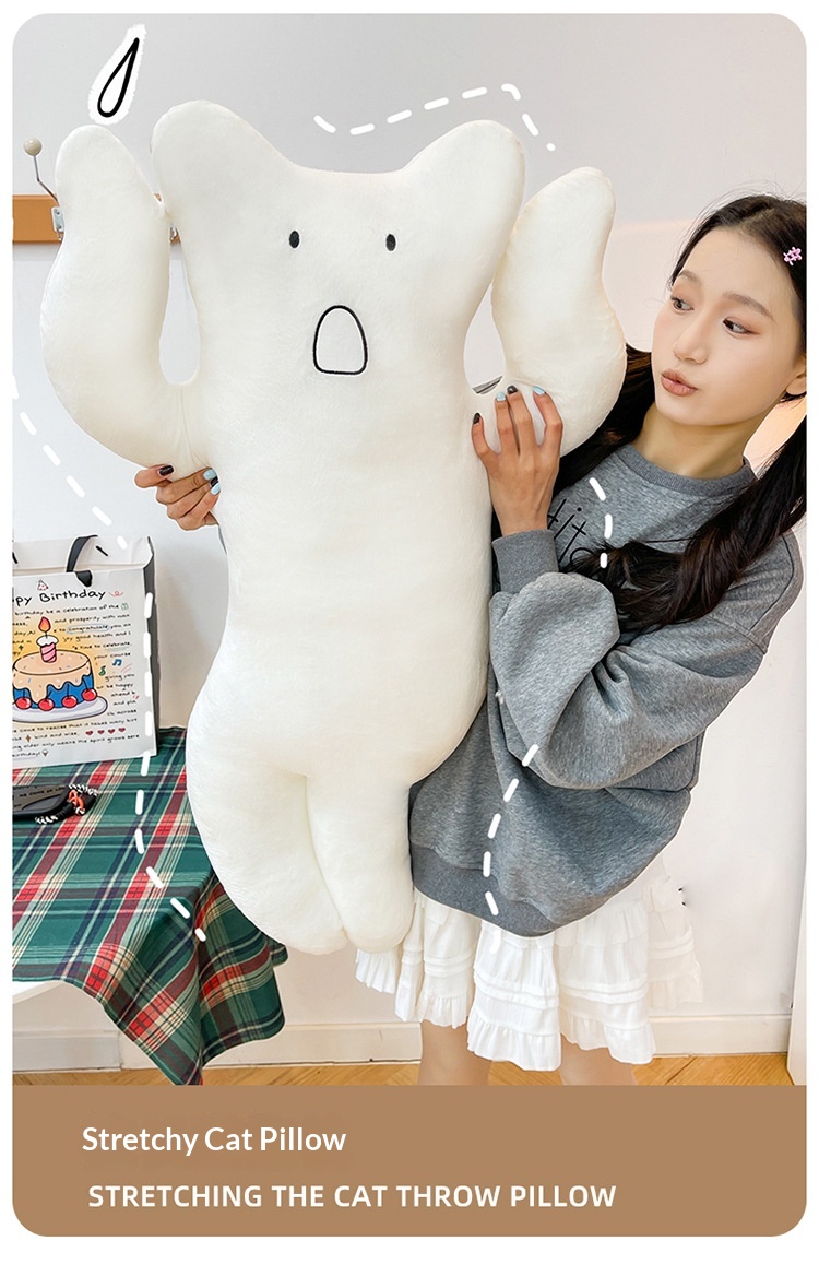 Long-haired Cat Sleeping Pillow Plush Toy Healing Soft Gift_voghion.com