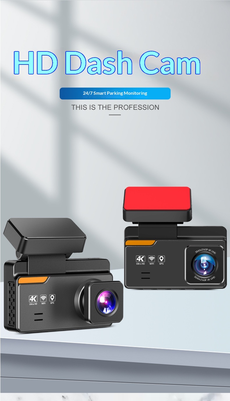 4k Dash Cam With Night Vision Gps And Dual Camera For Vehicles_voghion.com