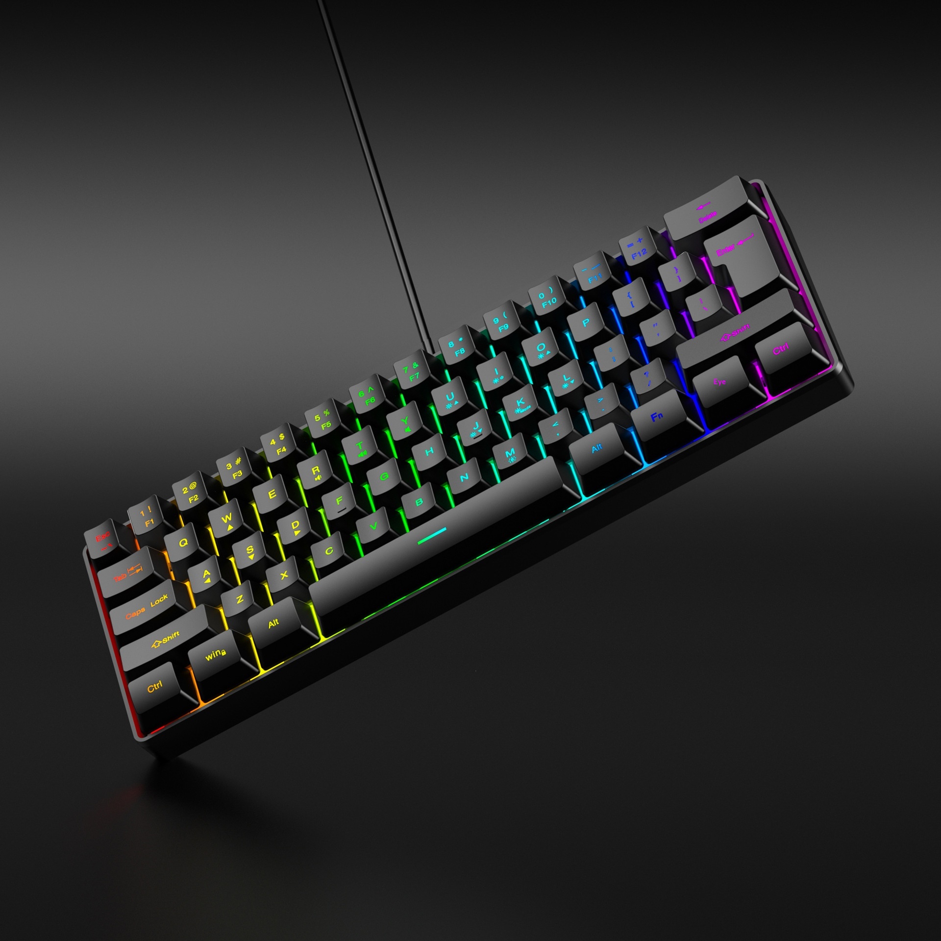 Rgb Gaming Keyboard And Mouse Set Wired 61-key Compact Design_voghion.com