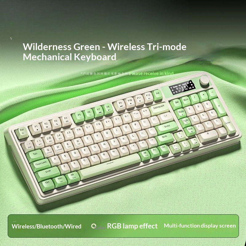 Teclado inalámbrico Bluetooth de tres modos, de alta calidad, para juegos, oficina y escritura, compatible con ordenadores de sobremesa y portátiles. Recargable._voghion.com