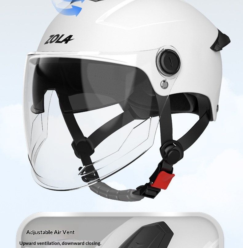 Half Helmet For Electric Motorcycle With Double Visor Certified_voghion.com