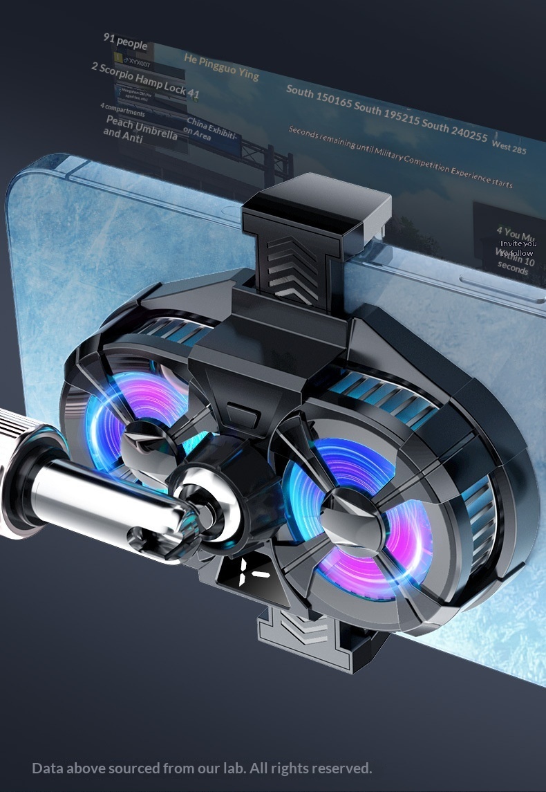 Mobile Phone Semiconductor Cooler With Digital Display And Dual Fan_voghion.com
