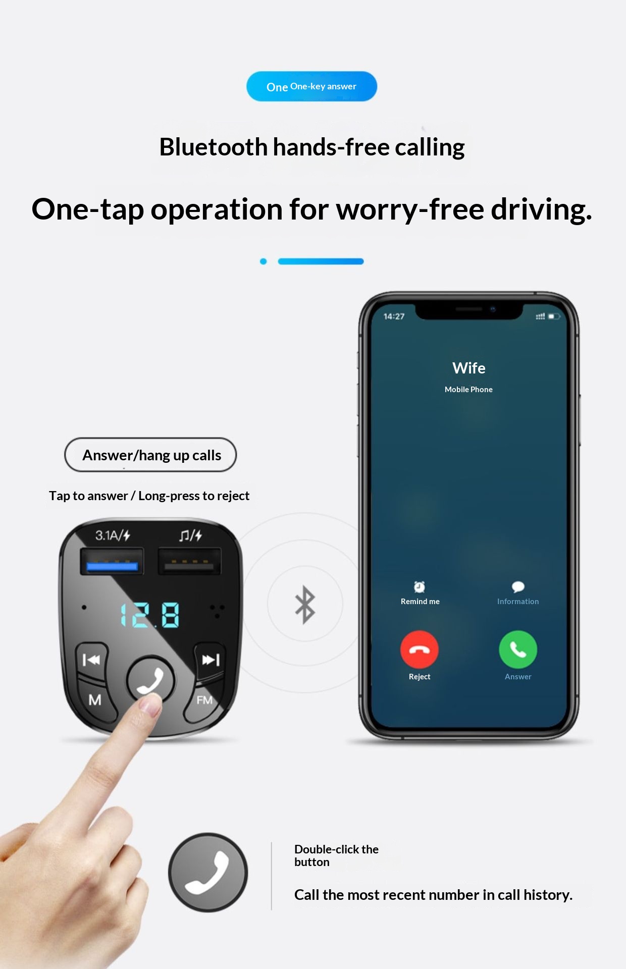 Bluetooth carkit mp3-speler met snellader voor in de auto_voghion.com
