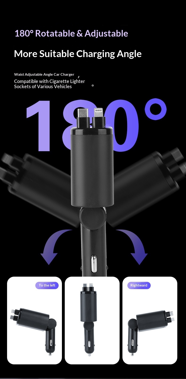 Premium Fast Charging Car Cigarette Lighter Adapter 1 To 5 Splitter_voghion.com