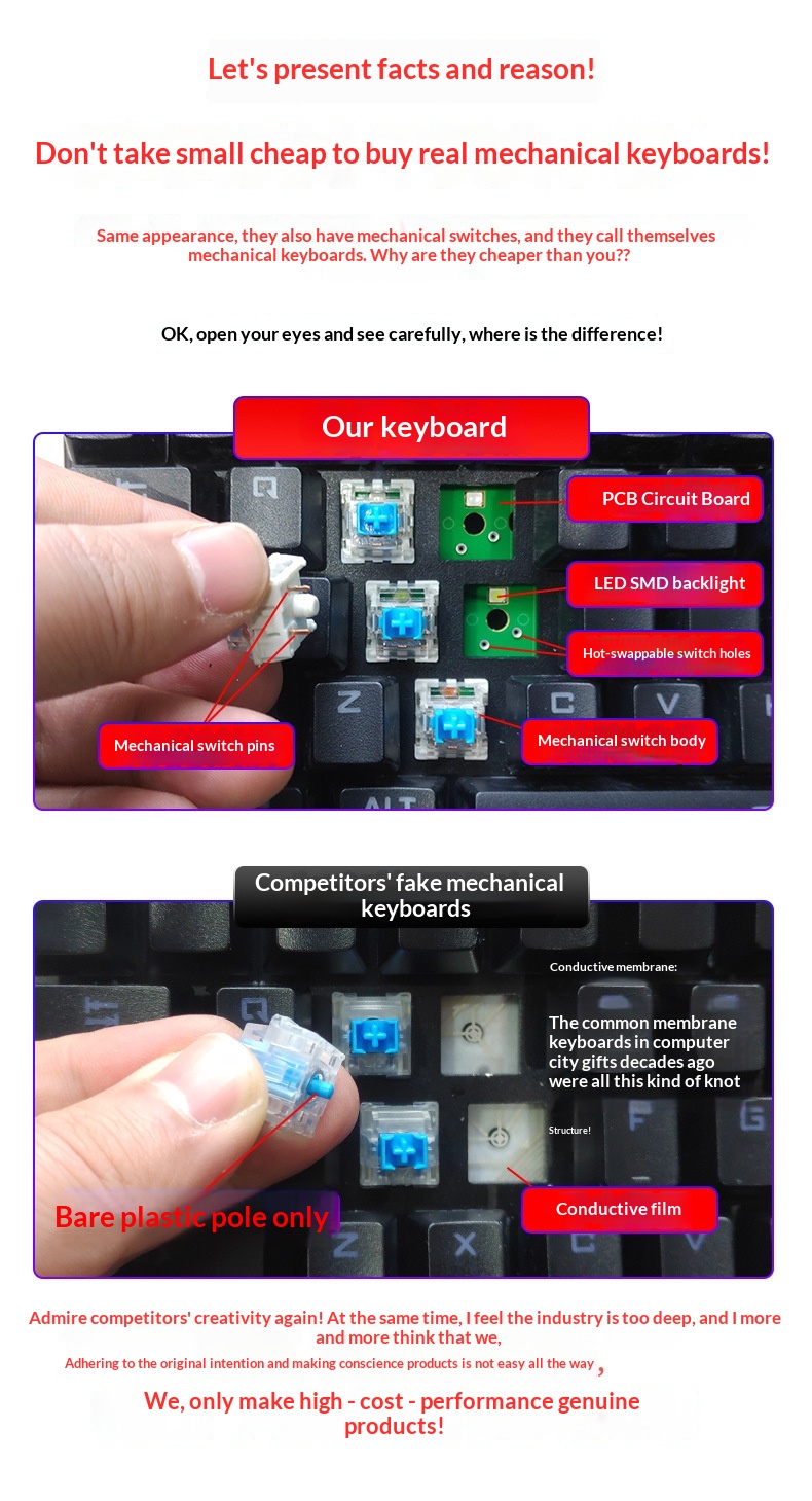 Silver Eagle Summoner True Mechanical Keyboard, Swappable Switches, Gaming Green Switch, Punk Style, Wired USB,_voghion.com