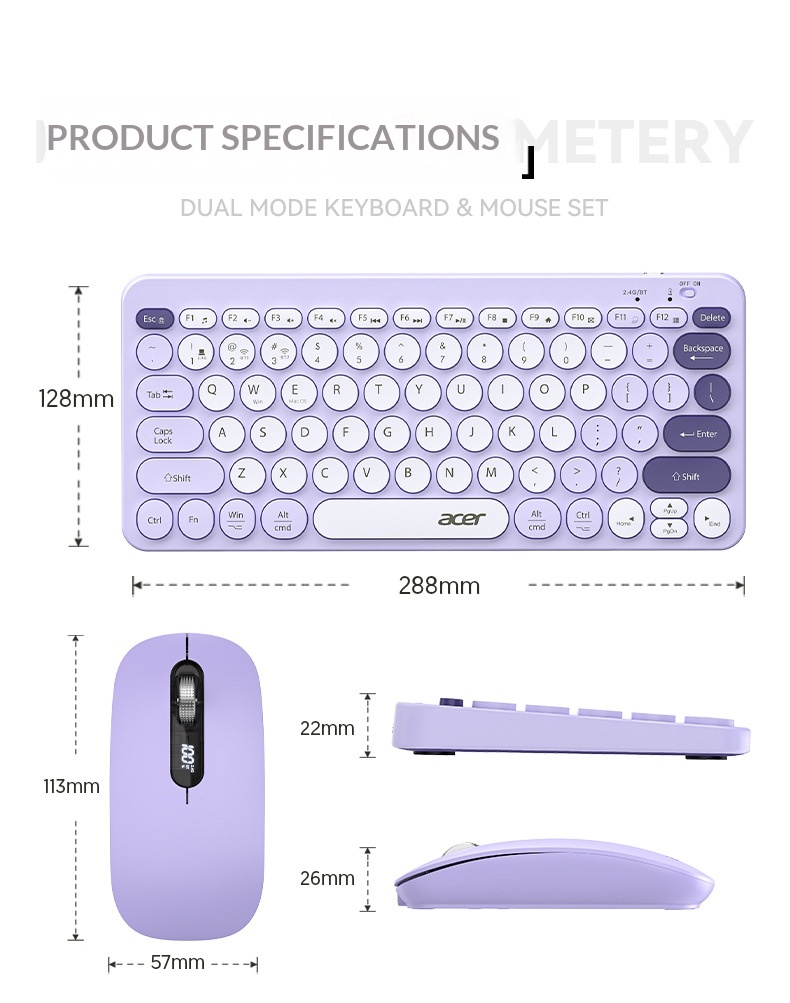 Teclado inalámbrico Bluetooth de modo dual, recargable y silencioso para iPad, teléfono móvil, tableta, ordenador Mac, compacto y bonito._voghion.com