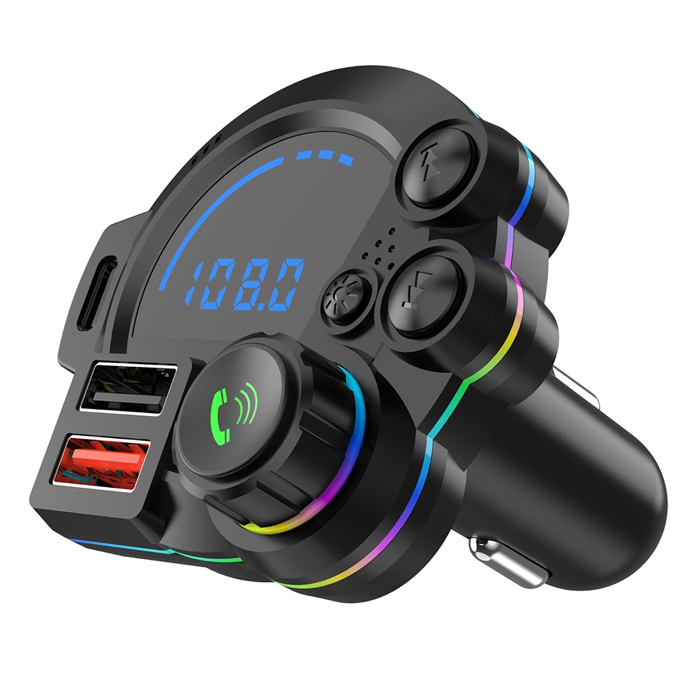 Nieuwe FM-transmitter QC3.0+PD20W Dual Fast Charging autolader voor grensoverschrijdende Bluetooth MP3-muziek, handsfree bellen en auto-opladen._voghion.com