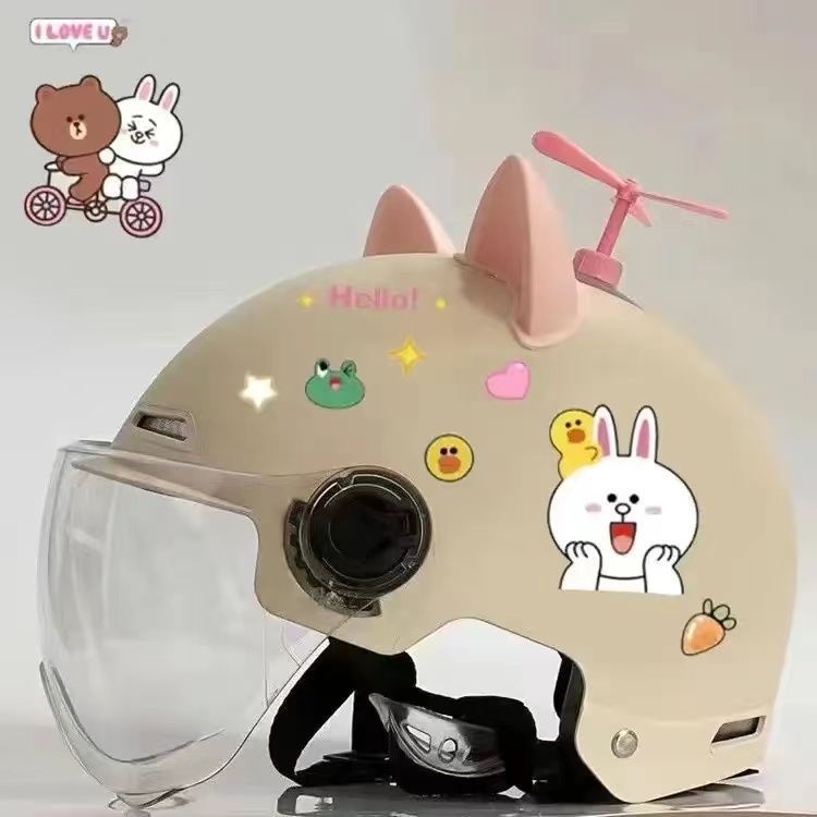 New National Standard 3C Certified Electric Vehicle Helmet Children, Motorcycle Summer Half Helmet, Suitable For All_voghion.com