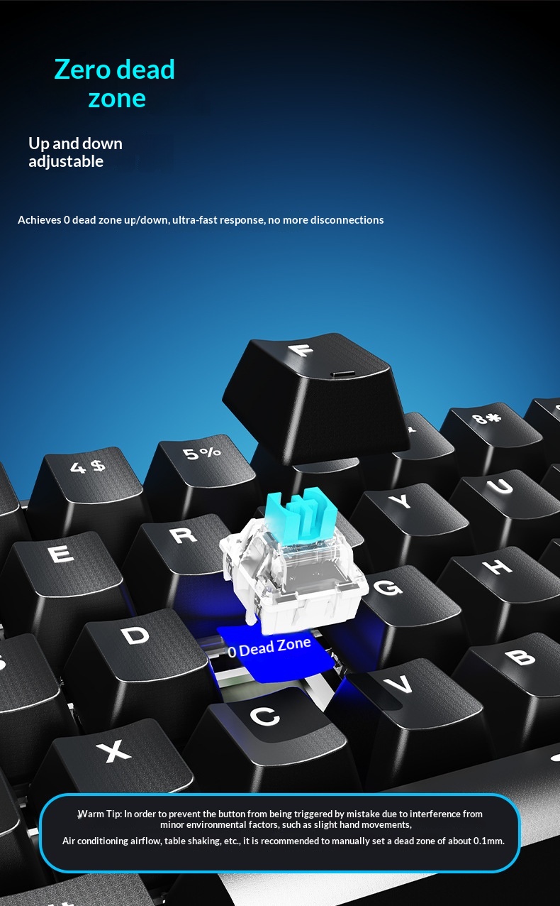 LDON 68 Tuşlu Manyetik Anahtarlı Mekanik Oyun FPS Evrensel RT0.01 Yüksek Performanslı Kablolu 8K Geri Dönüş Oranı_voghion.com