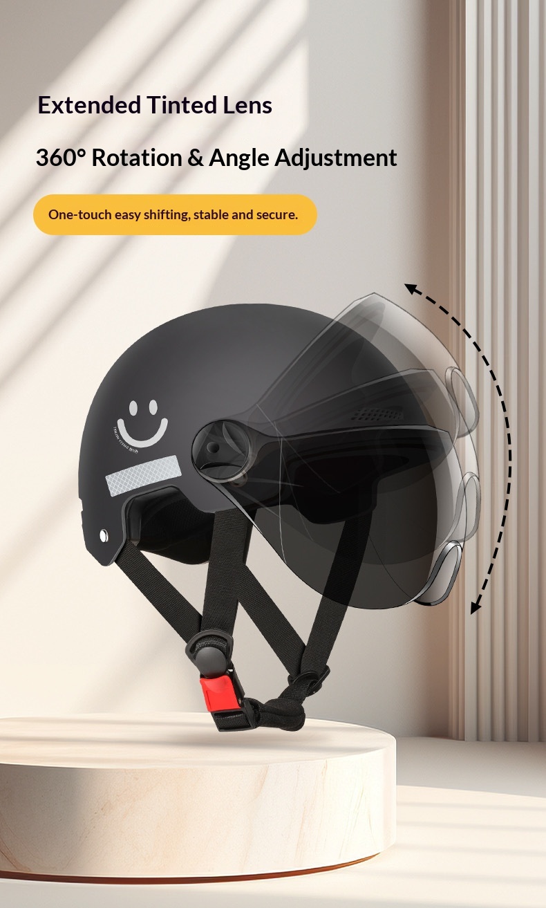 Monopattino elettrico certificato 3C per donne, casco da moto traspirante con protezione solare estiva, adatto a tutte le stagioni._voghion.com