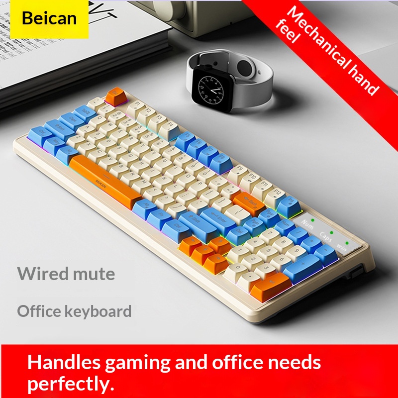 Wired Glowing Mechanical Feel Gaming E-sports Laptop Desktop Computer Peripheral Membrane Keyboard Mouse Set_voghion.com