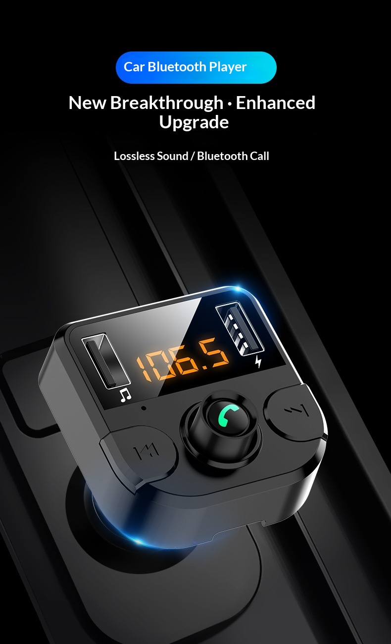 Bluetooth fm transmitter auto carkit met handsfree en mp3 speler_voghion.com