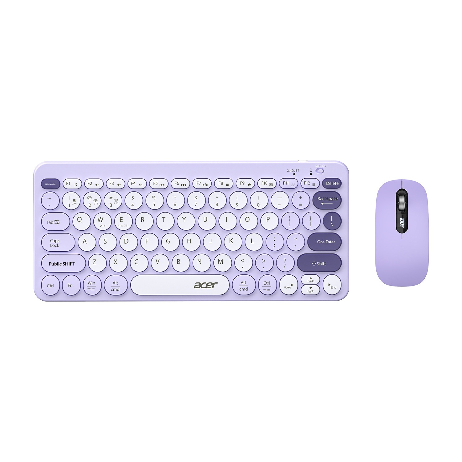 Teclado inalámbrico Bluetooth de modo dual, recargable y silencioso para iPad, teléfono móvil, tableta, ordenador Mac, compacto y bonito._voghion.com