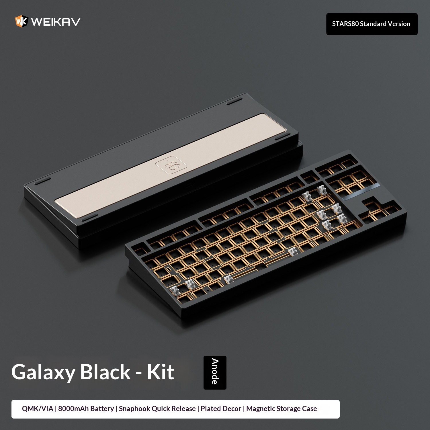 Teclado mecánico Vika STARS80 de tres modos, aluminio sólido, estructura de junta de liberación rápida personalizada, iluminación RGB para juegos._voghion.com