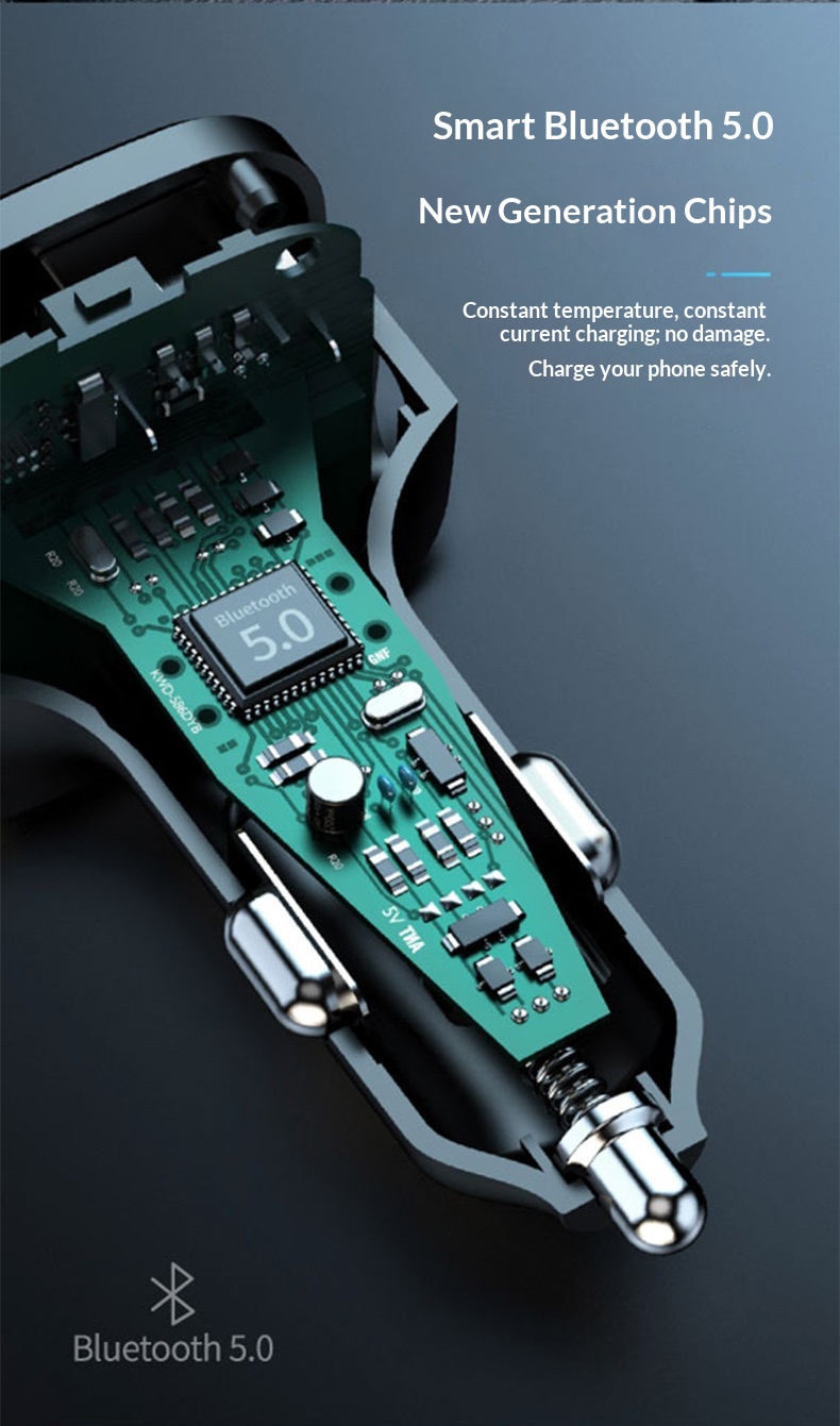 Gloednieuwe Bluetooth multifunctionele MP3-speler met FM-transmitter en autolader_voghion.com