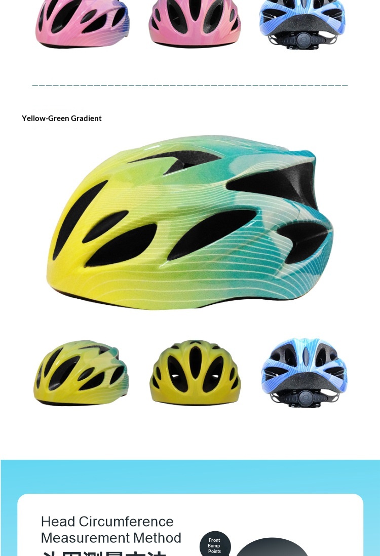 Children's Gradient Wave Pattern Lightweight Breathable Helmet_voghion.com