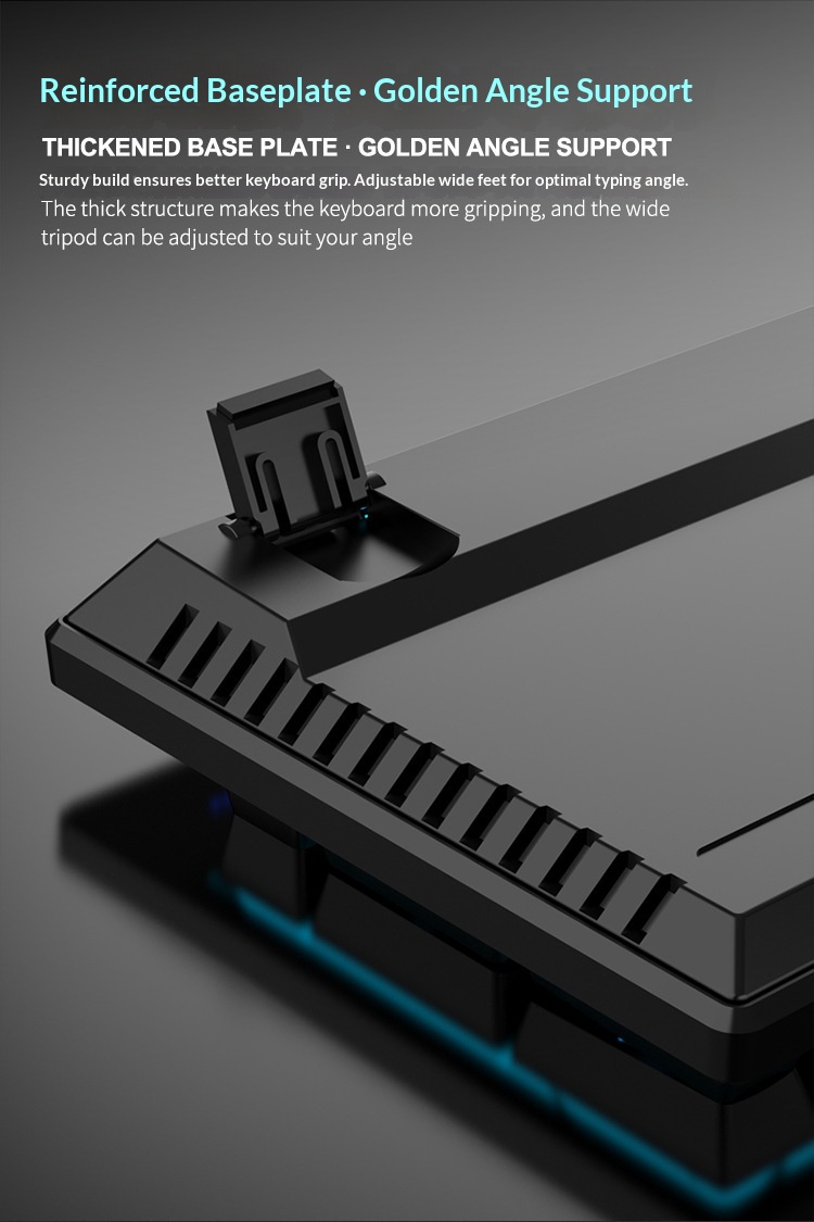 Clavier mécanique filaire de jeu à 104 touches avec interface Type-C et interrupteur bleu, éclairage RVB_voghion.com