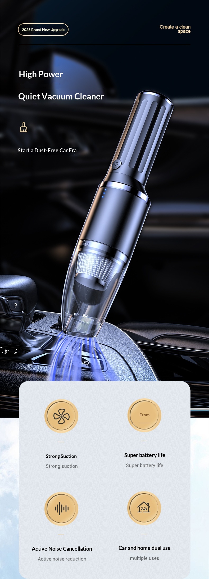 New Wireless Vacuum Cleaner Power High Suction Portable Handheld Home Wholesale Lighting Car Interior_voghion.com