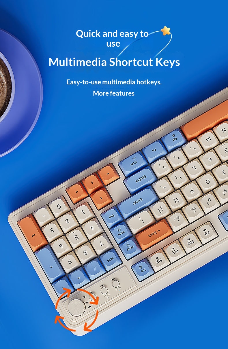 Teclado y ratón inalámbricos Bluetooth Forerunner V1 con tacto mecánico, silenciosos, para hombre y mujer, ideales para la oficina o la oficina. Excelente relación calidad-precio._voghion.com