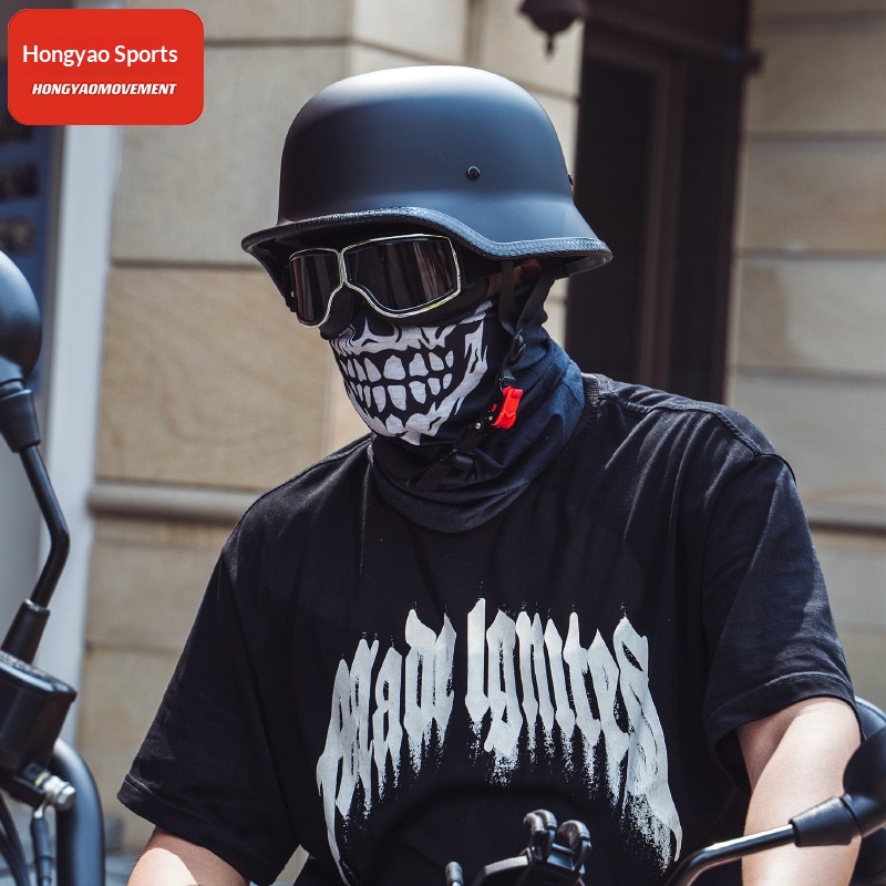 Halbschalenhelm im deutschen Soldatenstil, Retro-Design, für Motorräder, Sommer, Cruiser und Roller, 3C-zertifiziert, Ganzjahres-Ausrüstung_voghion.com