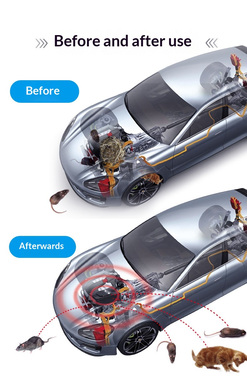Repellente per topi silenzioso elettronico a ultrasuoni Animal Smart, installabile in auto._voghion.com