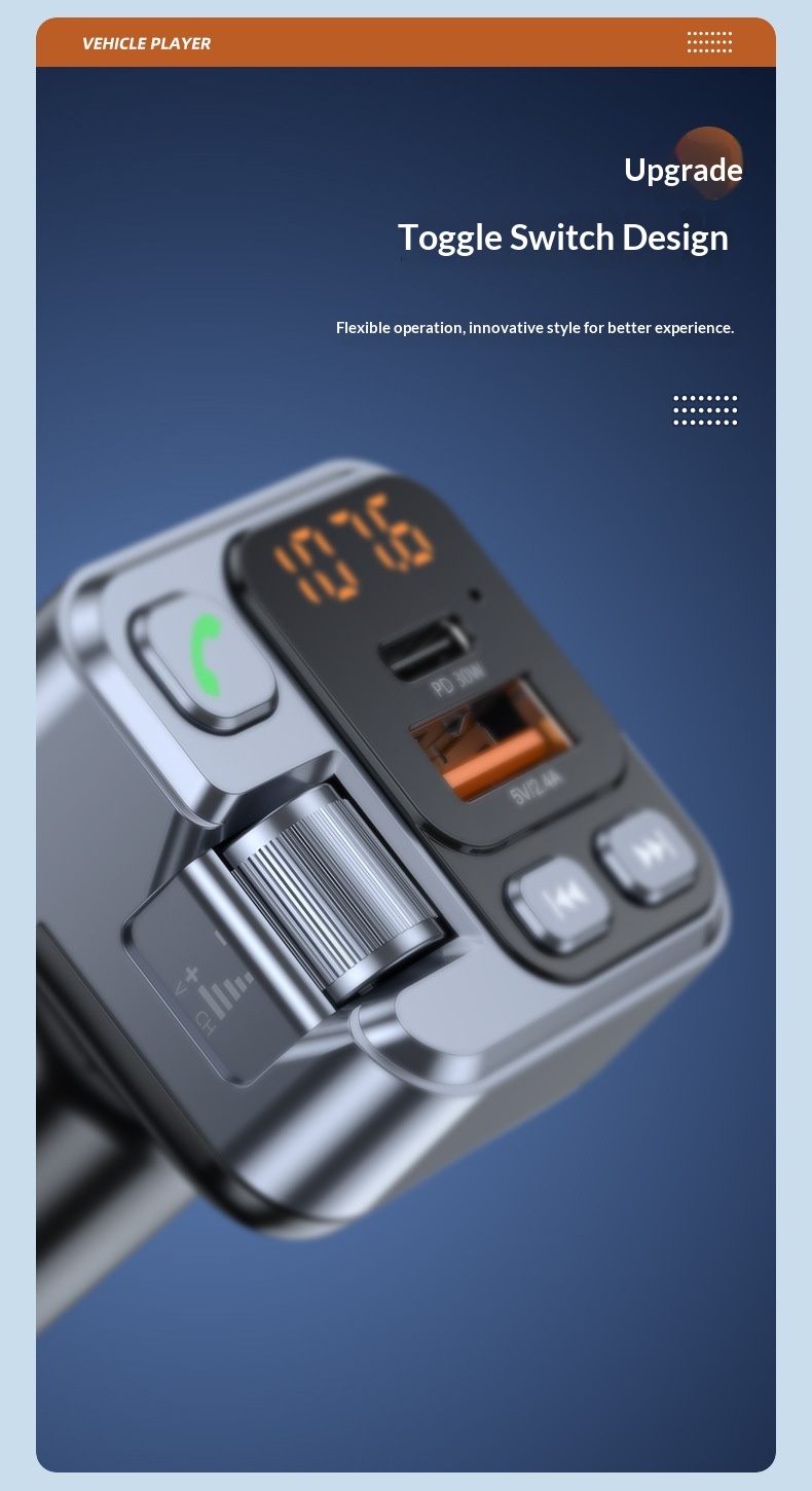 Bluetooth bilsæt med mp3 afspiller og hurtigoplader_voghion.com