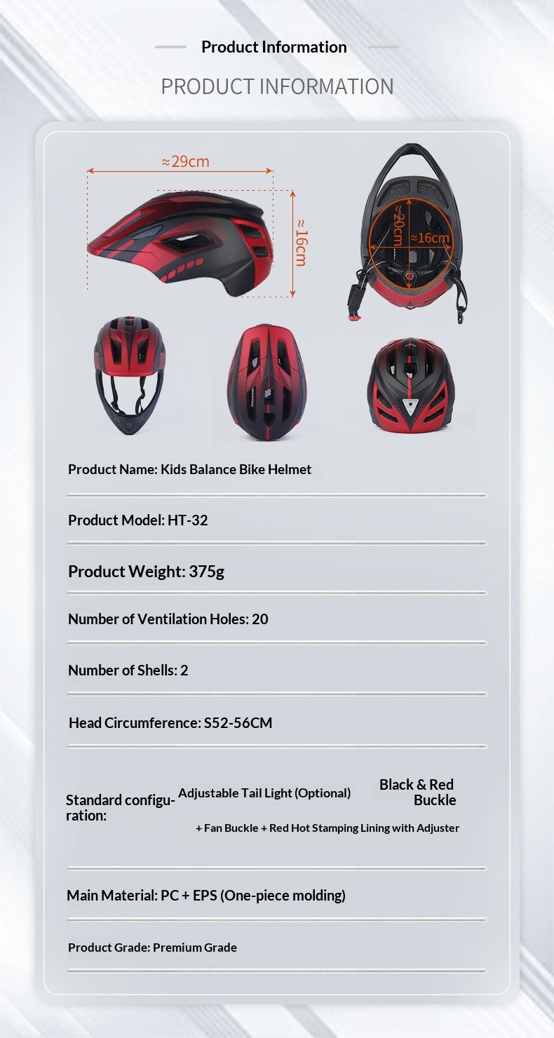 Full Face Helmet With Detachable Chin And Tail Light For Kids_voghion.com