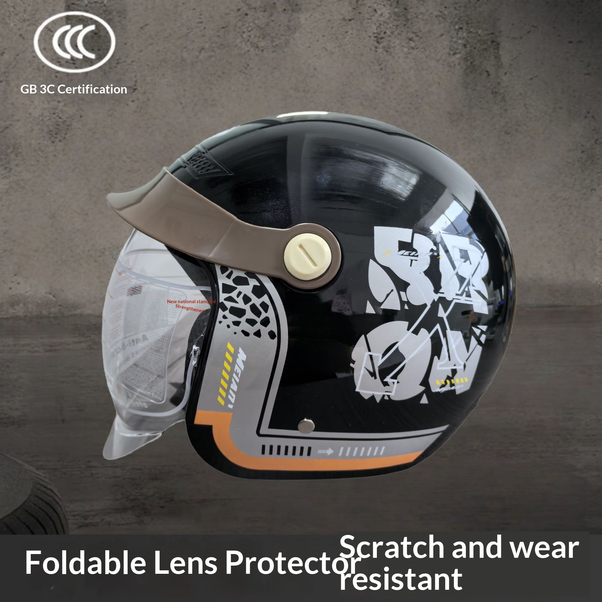 Visière rétractable certifiée 3C pour moto électrique, style unisexe, protection du cou, casque anti-chute, sécurité_voghion.com