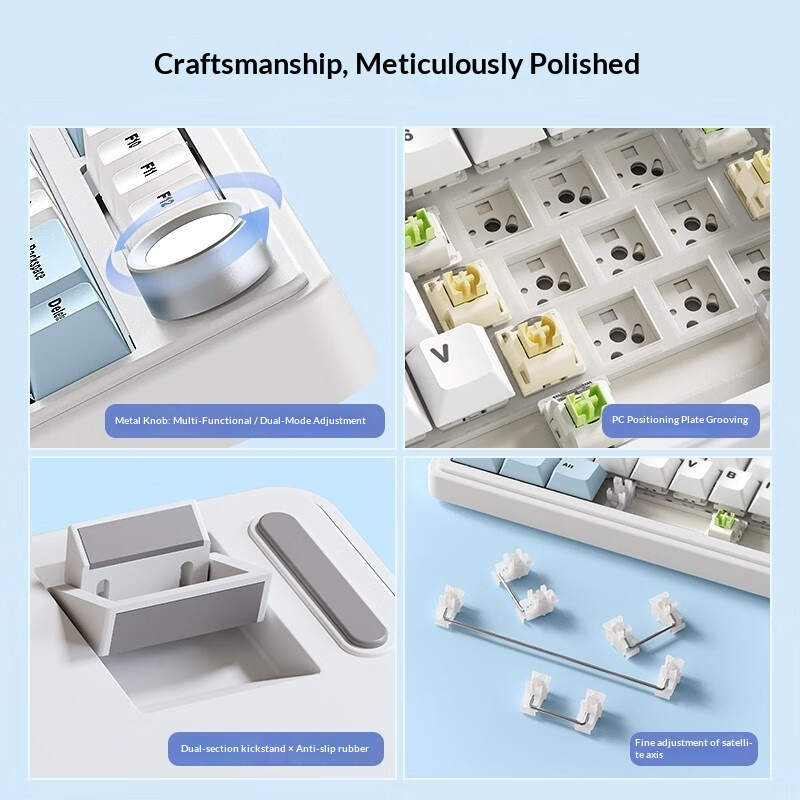 AULA Wolf Spider F75 Wireless Three-Mode Customized Mechanical Keyboard Gaming Gasket Structure Hot-Swappable Bluetooth_voghion.com